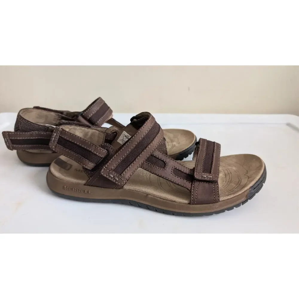 Merrell Mens Traveler Tilt Convertible Leather Slip On‎ Hiking Sandal 12 J62217